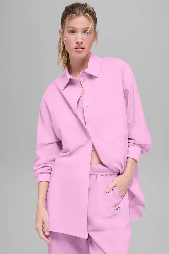 Cotton Real Deal langermet knappeskjorte – Candy Heart Pink