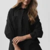 Cotton Real Deal langermet skjorte med knapper – svart