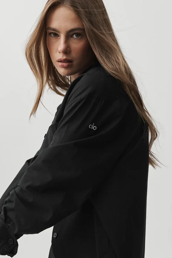 Cotton Real Deal langermet skjorte med knapper – svart