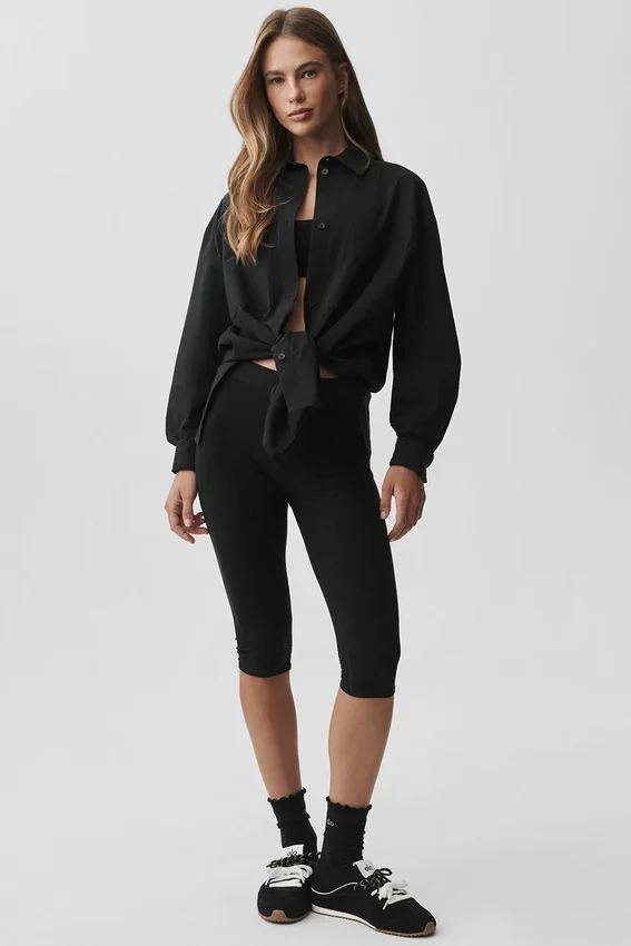 Cotton Real Deal langermet skjorte med knapper – svart