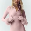 Courchevel kashmirhansker – Frosted Pink