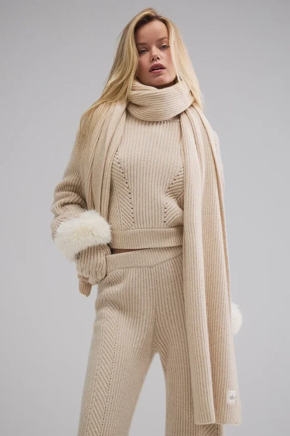 Courchevel kashmirskjerf – Birch Heather