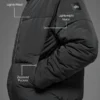 Crinkle Nylon Hooded Stage Puffer – Svart