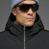 Crinkle Nylon Hooded Stage Puffer – Svart