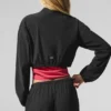 Cropped Breezy Full-Zip Cover up – svart