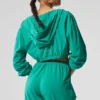 Cropped Breezy Full-Zip Hettegenser – Spruce Green