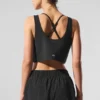 Cropped Sport Star Singleter – svart