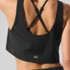 Cropped Sport Star Singleter – svart