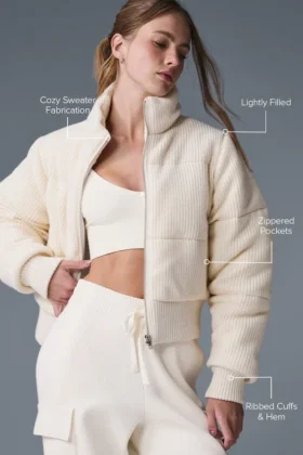 Darling Strikkegenser Puffer – Elfenben