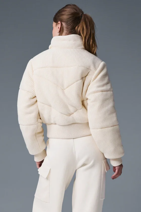 Darling Strikkegenser Puffer – Elfenben