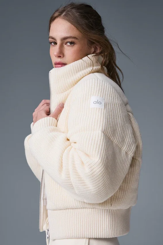 Darling Strikkegenser Puffer – Elfenben