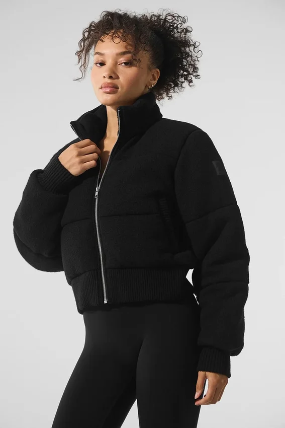 Darling Strikkegenser Puffer – svart