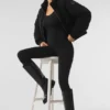 Darling Strikkegenser Puffer – svart