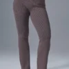 Denimstrikkede High-Waist-bukser med utvidet ben – Raisinette/svart
