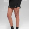 Denimstrikket High-Waist-skjørt – svart/antracitt