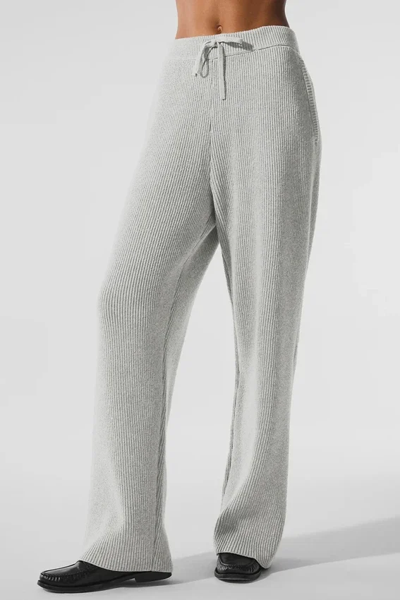 Domain ribbestrikkede joggebukser – Athletic Heather Grey