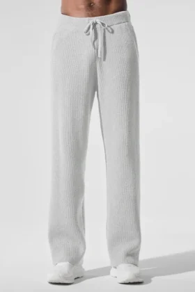 Domain ribbestrikkede joggebukser – Athletic Heather Grey