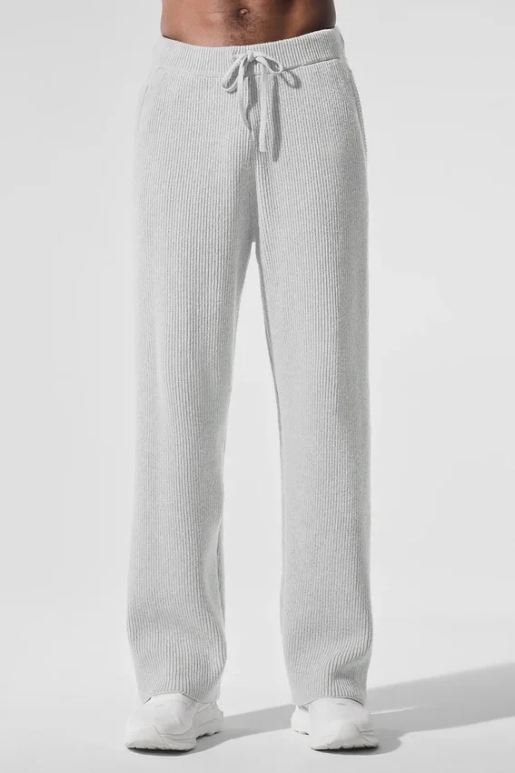 Domain ribbestrikkede joggebukser – Athletic Heather Grey