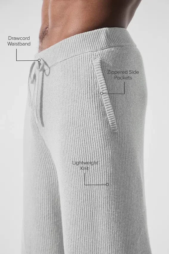 Domain ribbestrikkede joggebukser – Athletic Heather Grey
