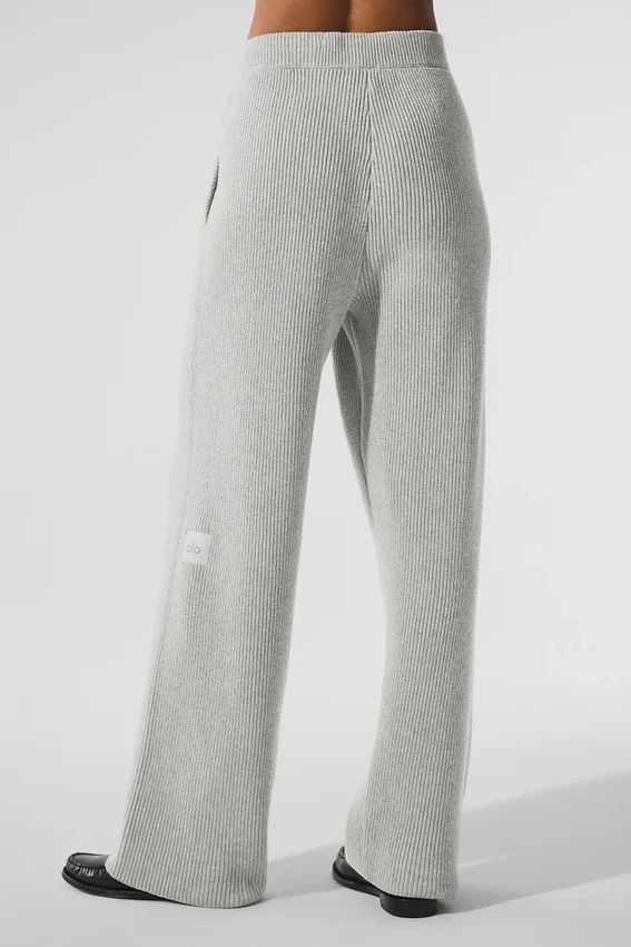 Domain ribbestrikkede joggebukser – Athletic Heather Grey