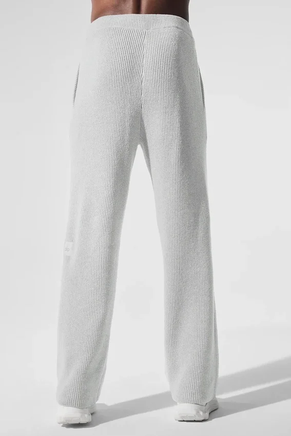 Domain ribbestrikkede joggebukser – Athletic Heather Grey