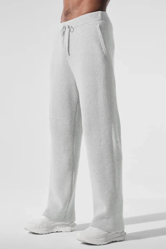 Domain ribbestrikkede joggebukser – Athletic Heather Grey