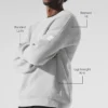 Domain ribbestrikket strikkegenser med rund hals – Athletic Heather Grey