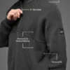 Domain Shift Rib Knit 1/4 Zip-strikkegenser – antrasitt