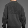 Domain Shift Rib Knit 1/4 Zip-strikkegenser – antrasitt