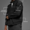 Domain Shift Rib Knit 1/4 Zip-strikkegenser – svart