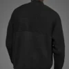Domain Shift Rib Knit 1/4 Zip-strikkegenser – svart