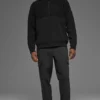 Domain Shift Rib Knit 1/4 Zip-strikkegenser – svart