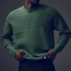 Domain Shift Rib Knit Strikkegenser – kløvergrønn
