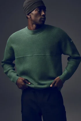 Domain Shift Rib Knit Strikkegenser – kløvergrønn