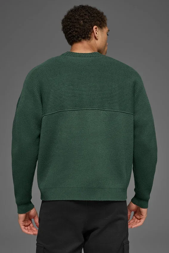 Domain Shift Rib Knit Strikkegenser – kløvergrønn