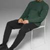 Domain Shift Rib Knit Strikkegenser – kløvergrønn