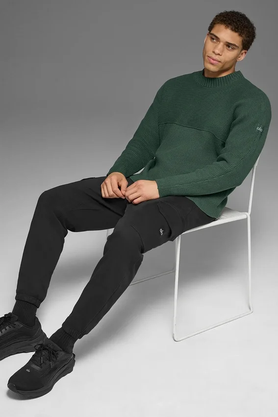 Domain Shift Rib Knit Strikkegenser – kløvergrønn