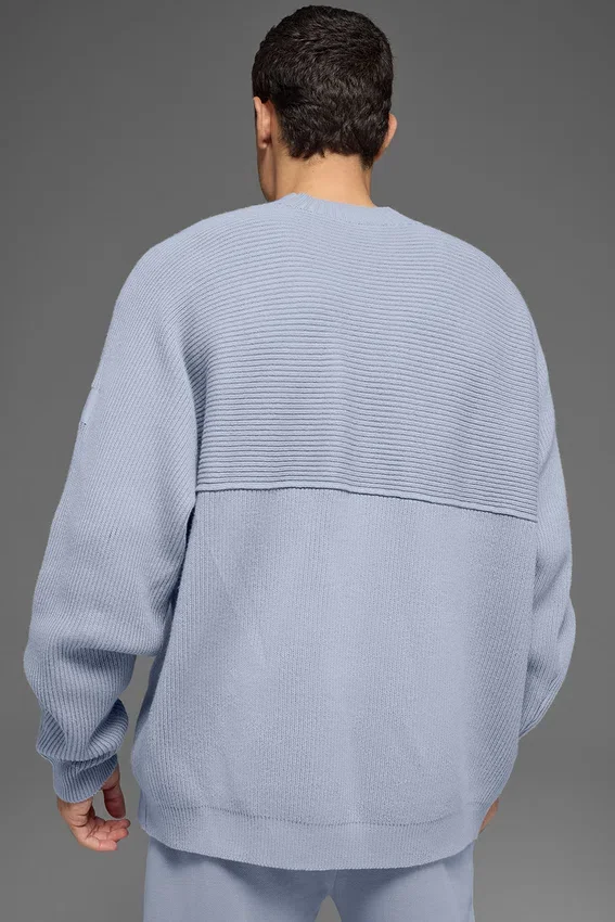 Domain Shift ribbestrikket strikkegenser med rund hals – Winter Frost