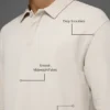 Double Take langermet polo – benhvit