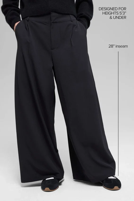 Dreamscape-bukse med High-Waist (kort) – svart