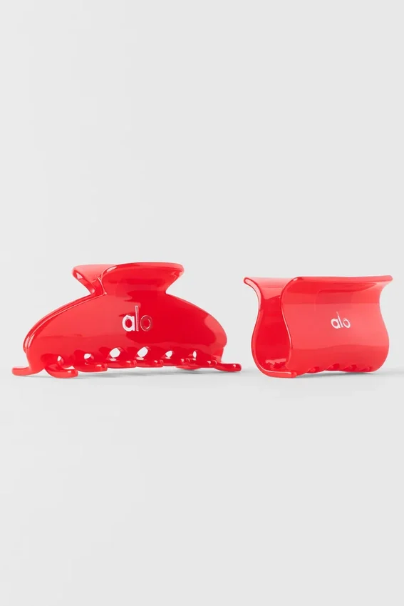 Effortless Claw Clip (2-pakning) – Bright Red