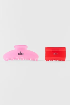 Effortless Claw Clip (2-pakning) – Candy Heart Pink/Knallrød