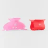Effortless Claw Clip (2-pakning) – Candy Heart Pink/Knallrød