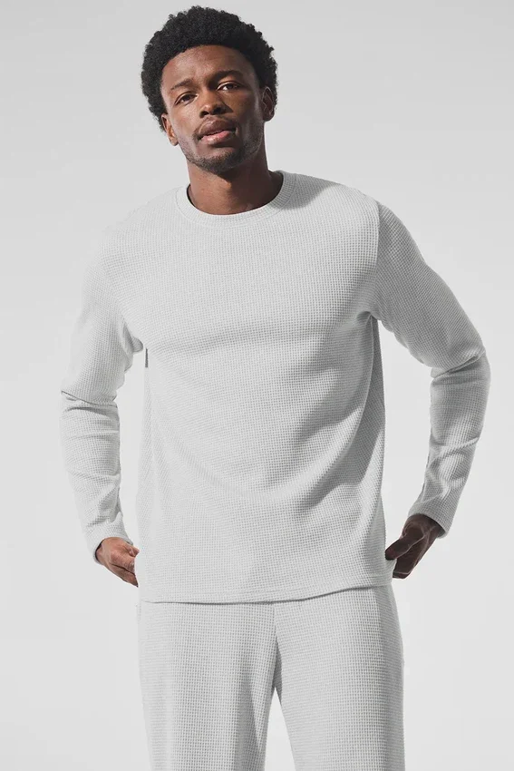 Elevate Waffle langermet T-skjorte – Athletic Heather Grey