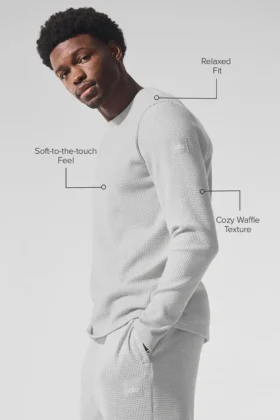 Elevate Waffle langermet T-skjorte – Athletic Heather Grey