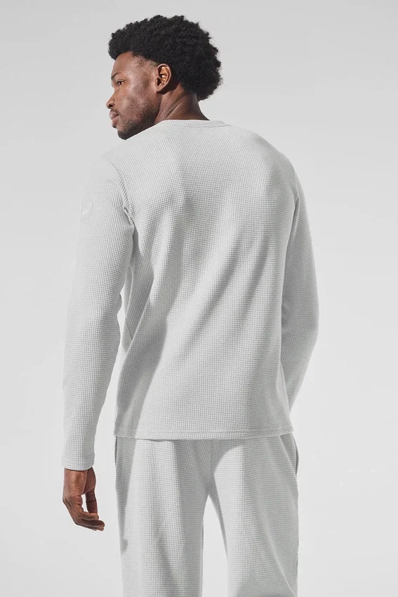 Elevate Waffle langermet T-skjorte – Athletic Heather Grey