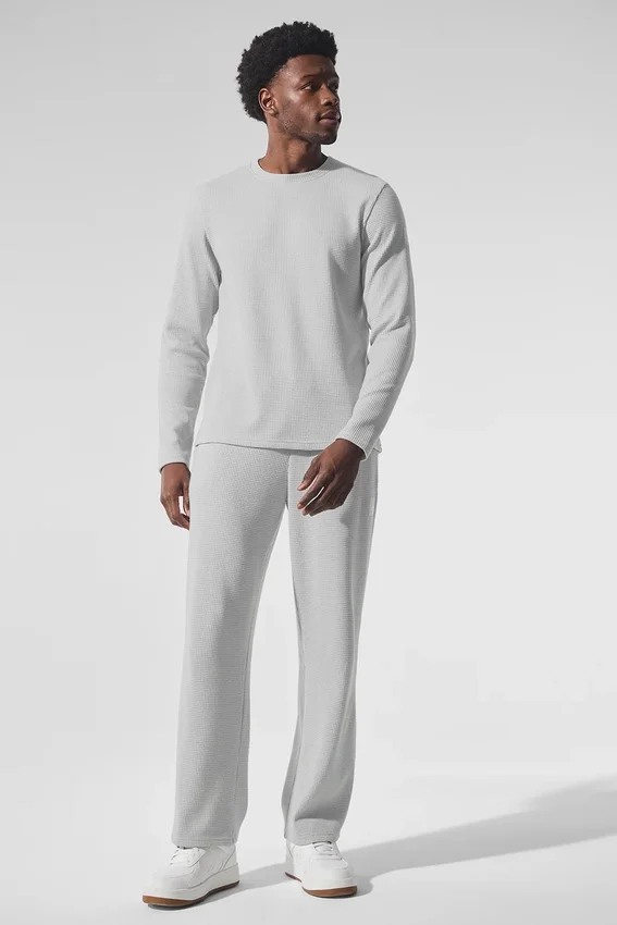 Elevate Waffle langermet T-skjorte – Athletic Heather Grey