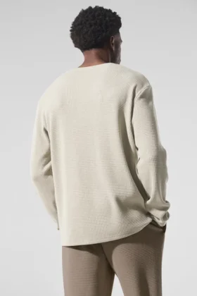 Elevate Waffle langermet T-skjorte – Bone