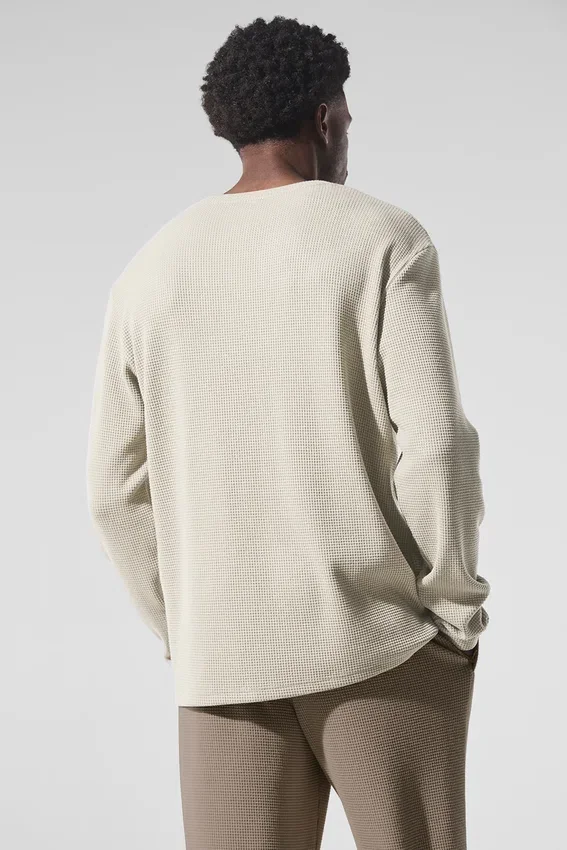 Elevate Waffle langermet T-skjorte – Bone