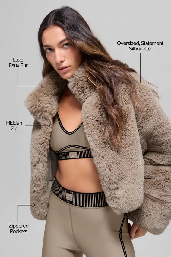 Faux Fur Allure-jakke – Oat